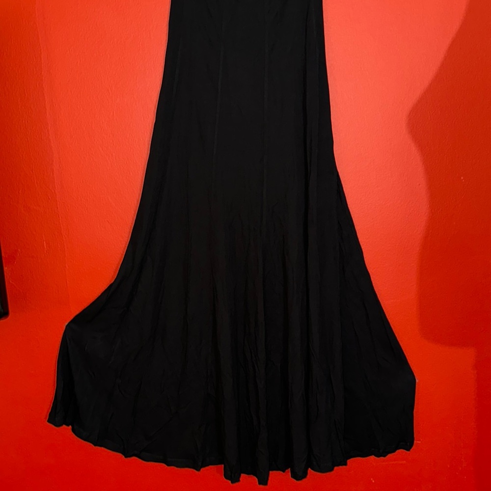 Zara slim black polyester skirt